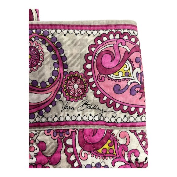 Vera Bradley Pink Paisley Quilted Tote Bag with Toggle Closure – Early 2000s - Picture 3 of 7